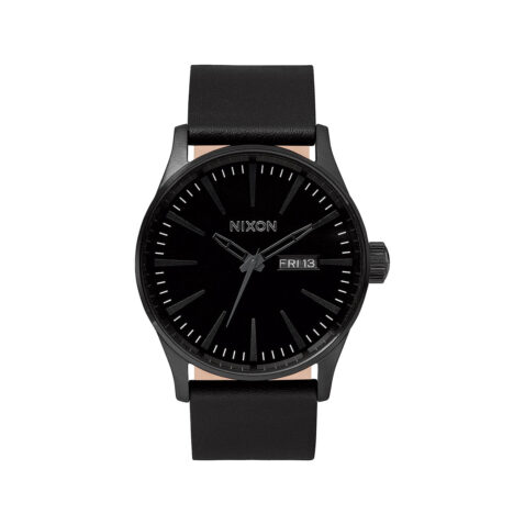 Nixon Sentry Leather Watch All Black