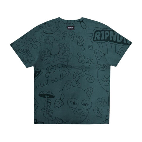 Ripndip Scribble Knit Short Sleeve T-Shirt Forest Green Front