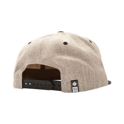 Salty Crew Deep Reach 6 Panel Snapback Hat Oatmeal Black Rear
