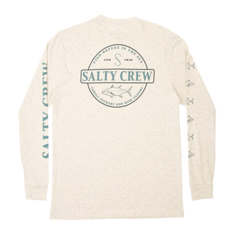 Salty Crew Deep Sea Long Sleeve T-Shirt Oatmeal Rear