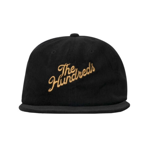 The Hundreds Slant Corduroy Snapback Hat Black Front