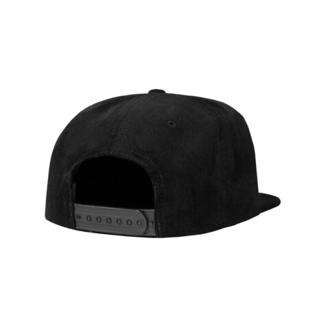 The Hundreds Slant Corduroy Snapback Hat Black Rear