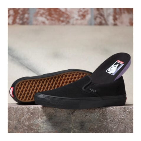 Vans Skate Slip-On Black Black Vans Checkerboard Skate Slip-On Black Black 1