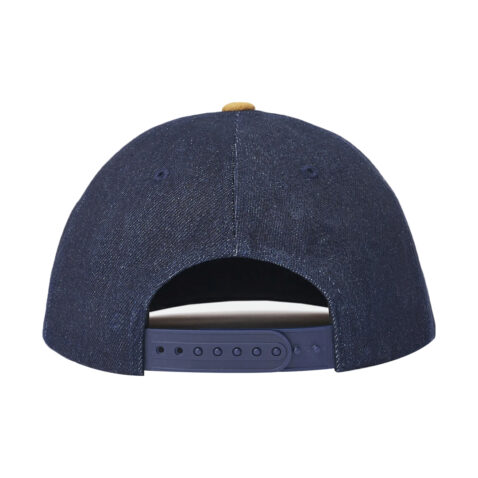 Brixton Crest C MP Snapback Hat Denim Caramel Suede Rear