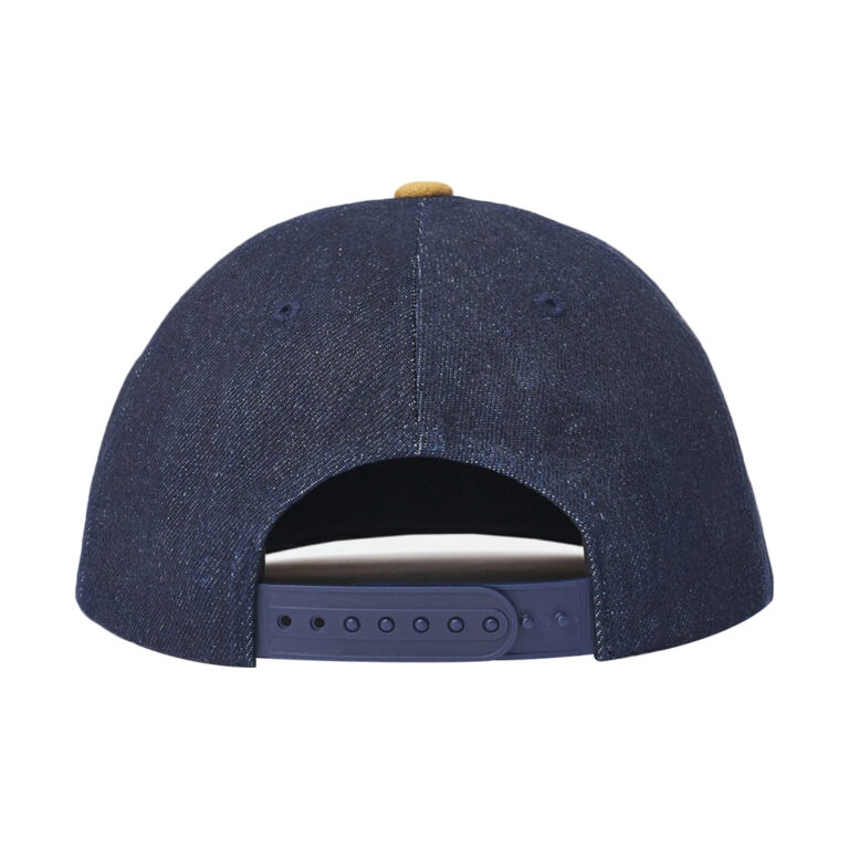 Brixton Crest C MP Snapback Hat Denim Caramel Suede Rear Brixton Crest C MP Snapback Hat Denim Caramel Suede Rear