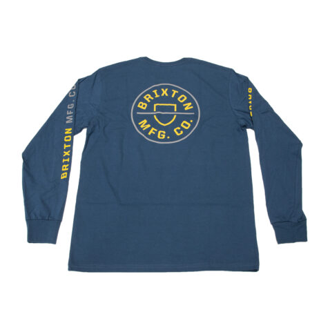 Brixton Crest Long Sleeve STT T-Shirt Joe Blue Front