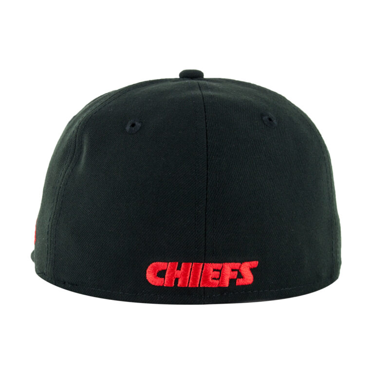 New Era 59Fifty Kansas City Chiefs Black Red White Fitted Hat Rear New Era 59Fifty Kansas City Chiefs Black Red White Fitted Hat Rear