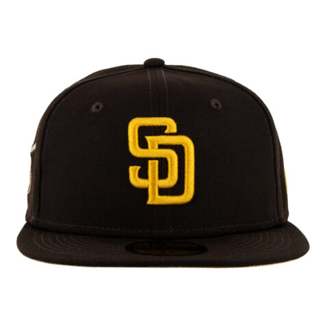 New Era 59Fifty San Diego Padres El Ministro Brown Gold Fitted Hat Front