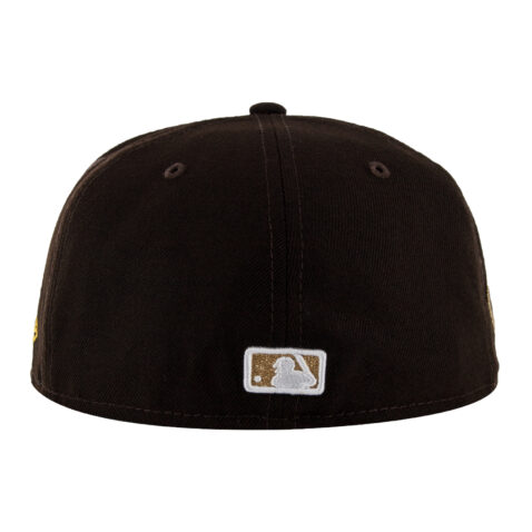 New Era 59Fifty San Diego Padres El Ministro Brown Gold Fitted Hat Rear