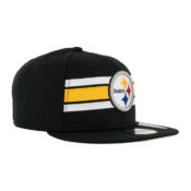 New Era 9Fifty Strike Pittsburgh Steelers Snapback Hat Black Front Left