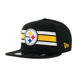 New Era 9Fifty Strike Pittsburgh Steelers Snapback Hat Black Front Right