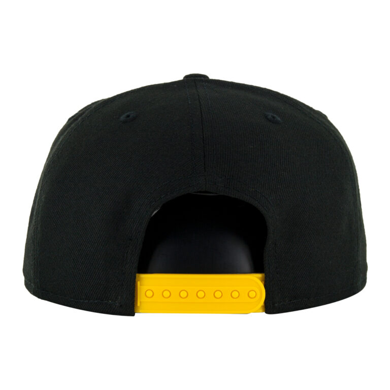 New Era 9Fifty Strike Pittsburgh Steelers Snapback Hat Black Front Right Rear New Era 9Fifty Strike Pittsburgh Steelers Snapback Hat Black Front Right Rear