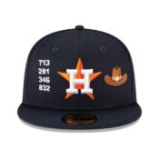 New Era 59FIfty Houston Astros Local Fitted Hat Dark Navy Front