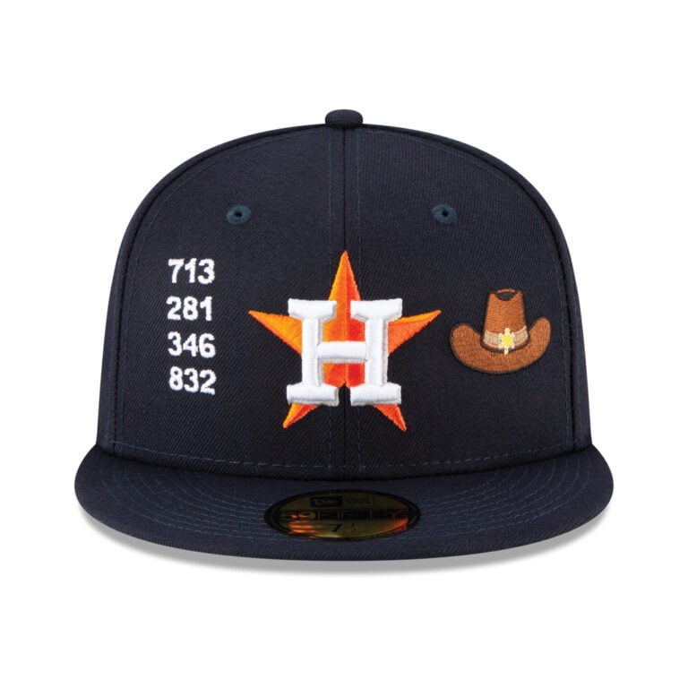 New Era 59FIfty Houston Astros Local Fitted Hat Dark Navy Front New Era 59FIfty Houston Astros Local Fitted Hat Dark Navy Front