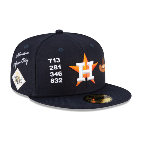 New Era 59FIfty Houston Astros Local Fitted Hat Dark Navy Front Left