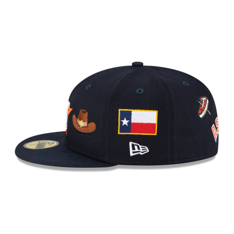 New Era 59FIfty Houston Astros Local Fitted Hat Dark Navy Side New Era 59FIfty Houston Astros Local Fitted Hat Dark Navy Side