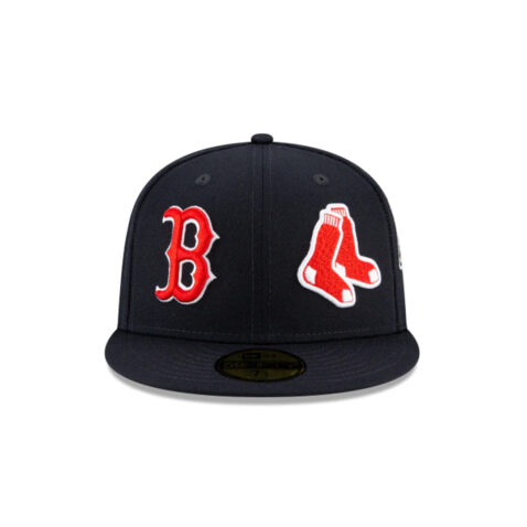 New Era 59Fifty Boston Red Sox Patch Pride Fitted Hat Dark Navy Front