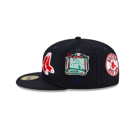 New Era 59Fifty Boston Red Sox Patch Pride Fitted Hat Dark Navy Left