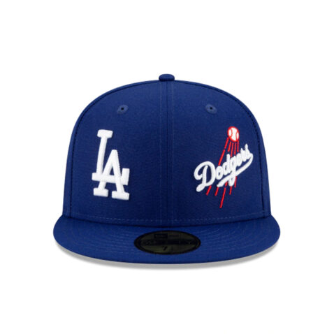 New Era 59Fifty Los Angeles Dodgers Patch Pride Fitted Hat Dark Royal Blue Front
