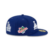 New Era 59Fifty Los Angeles Dodgers Patch Pride Fitted Hat Dark Royal Blue Right