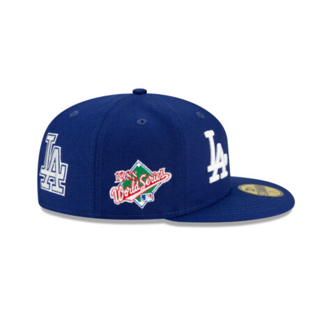 New Era 59Fifty Los Angeles Dodgers Patch Pride Fitted Hat Dark Royal Blue Right