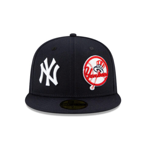 New Era 59Fifty New York Yankees Patch Pride Fitted Hat Dark Navy Front