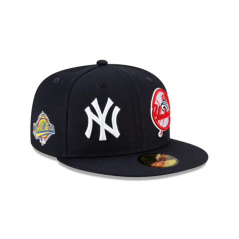 New Era 59Fifty New York Yankees Patch Pride Fitted Hat Dark Navy Front Left