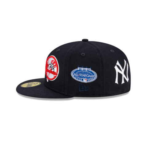 New Era 59Fifty New York Yankees Patch Pride Fitted Hat Dark Navy Left