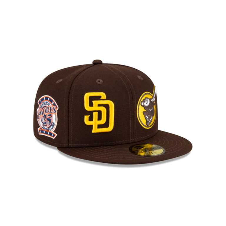 New Era 59Fifty San Diego Padres Patch Pride Fitted Hat Burnt Wood Brown Front Left New Era 59Fifty San Diego Padres Patch Pride Fitted Hat Burnt Wood Brown Front Left