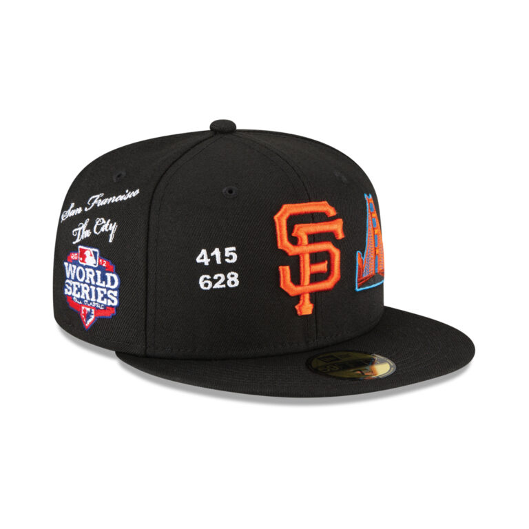 New Era 59Fifty San Francisco Giants Local Fitted Hat Black Front Left New Era 59Fifty San Francisco Giants Local Fitted Hat Black Front Left