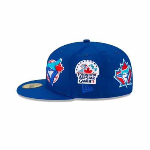 New Era 59Fifty Toronto Blue Jays Patch Pride Fitted Hat Royal Blue Left