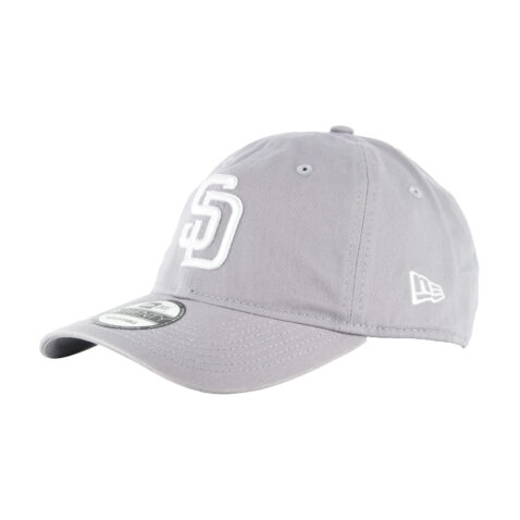 New Era 9Twenty San Deigo Padres Strapback Hat Grey White Front Right