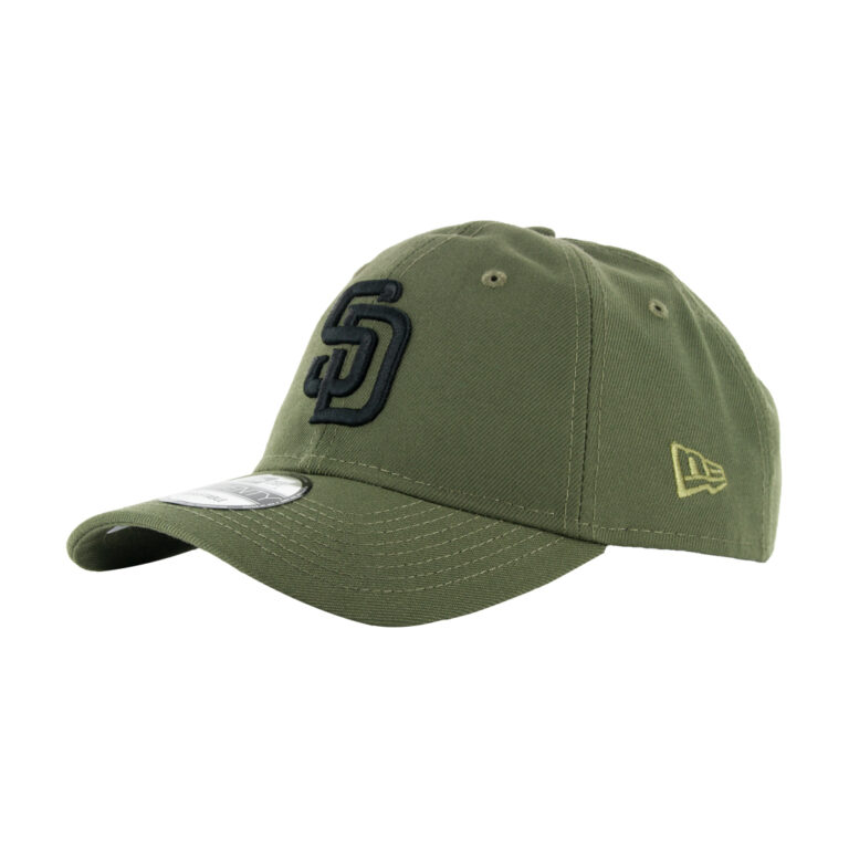 New Era 9Twenty San Deigo Padres Strapback Hat New Olive Front Right