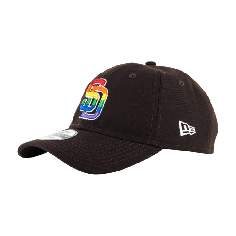 New Era 9Twenty San Diego Padres Pride Strapback Hat Burnt Wood Brown Front Right New Era 9Twenty San Diego Padres Pride Strapback Hat Burnt Wood Brown Front Right