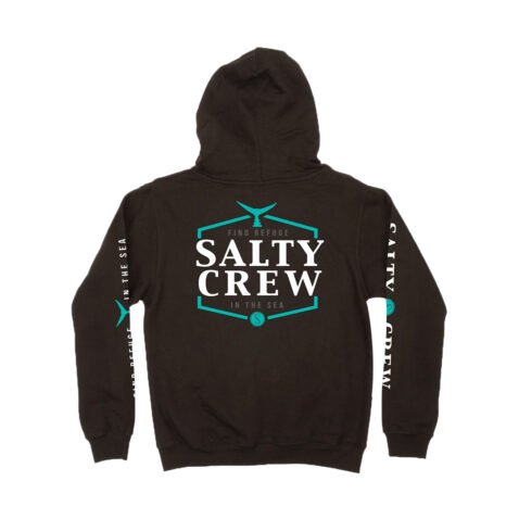 Salty Crew Skipjack Fleece Hooded Sweatshirt Black Rear