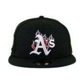 New Era 59Fifty Oakland Athletics Team Fire Fitted Hat Black Front