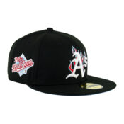 New Era 59Fifty Oakland Athletics Team Fire Fitted Hat Black Front Left