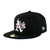 New Era 59Fifty Oakland Athletics Team Fire Fitted Hat Black Front Right