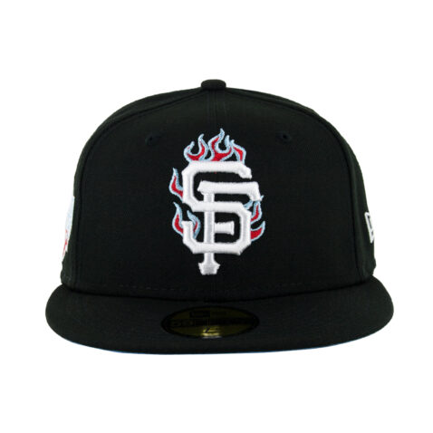 New Era 59Fifty San Francisco Giants Team Fire Fitted Hat Black Front