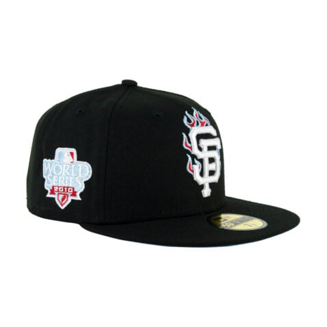 New Era 59Fifty San Francisco Giants Team Fire Fitted Hat Black Front Left