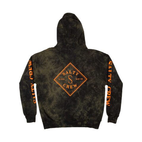 Salty Crew Tippet Tie Dye Pullover Hooded Sweatshirt Black Rear