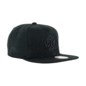 Mitchell Ness Philadelphia 76ers Pink Moon Snapback Hat Black Front Left