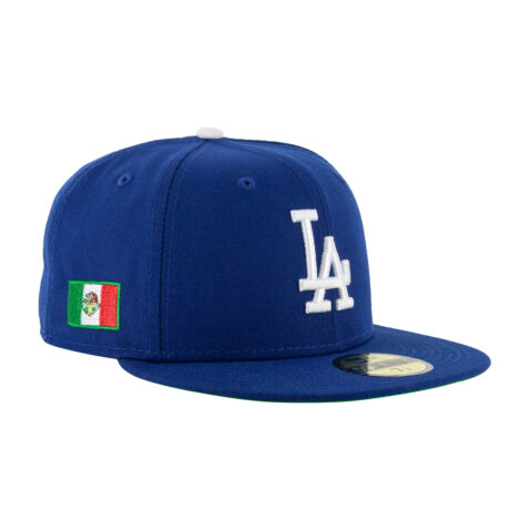 New Era 59Fifty Los Angeles Dodgers Mexico Royal Blue White Fitted Hat Front Left