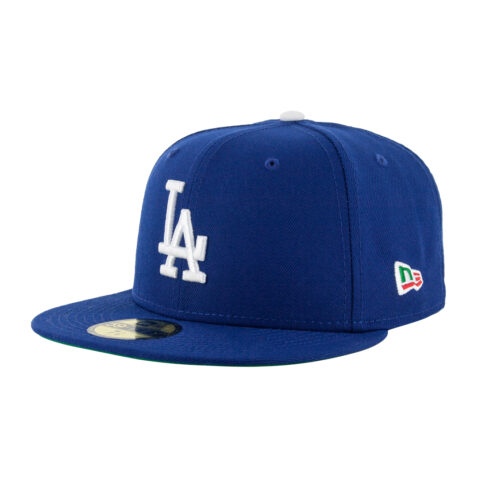 New Era 59Fifty Los Angeles Dodgers Mexico Royal Blue White Fitted Hat Front Right