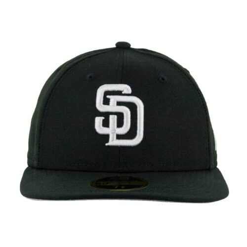 New Era 59Fifty San Diego Padres Low Profile Hat Black White Front