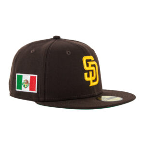 New Era 59Fifty San Diego Padres Mexico Burnt Wood Brown Gold Fitted Hat