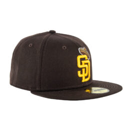 New Era 59Fifty San Diego Padres Sombrero Burnt Wood Brown Gold Fitted Hat