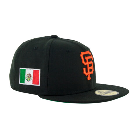 New Era 59Fifty San Francisco Giants Mexico Black Orange Fitted Hat Front Left