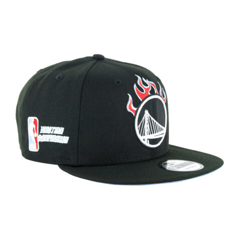 New Era 9Fifty Golden State Warriors Team Fire Snapback Hat Black 3