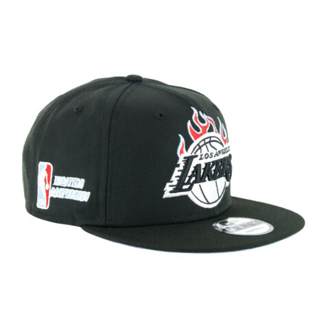 New Era 9Fifty Los Angeles Lakers Team Fire Snapback Hat Black 3